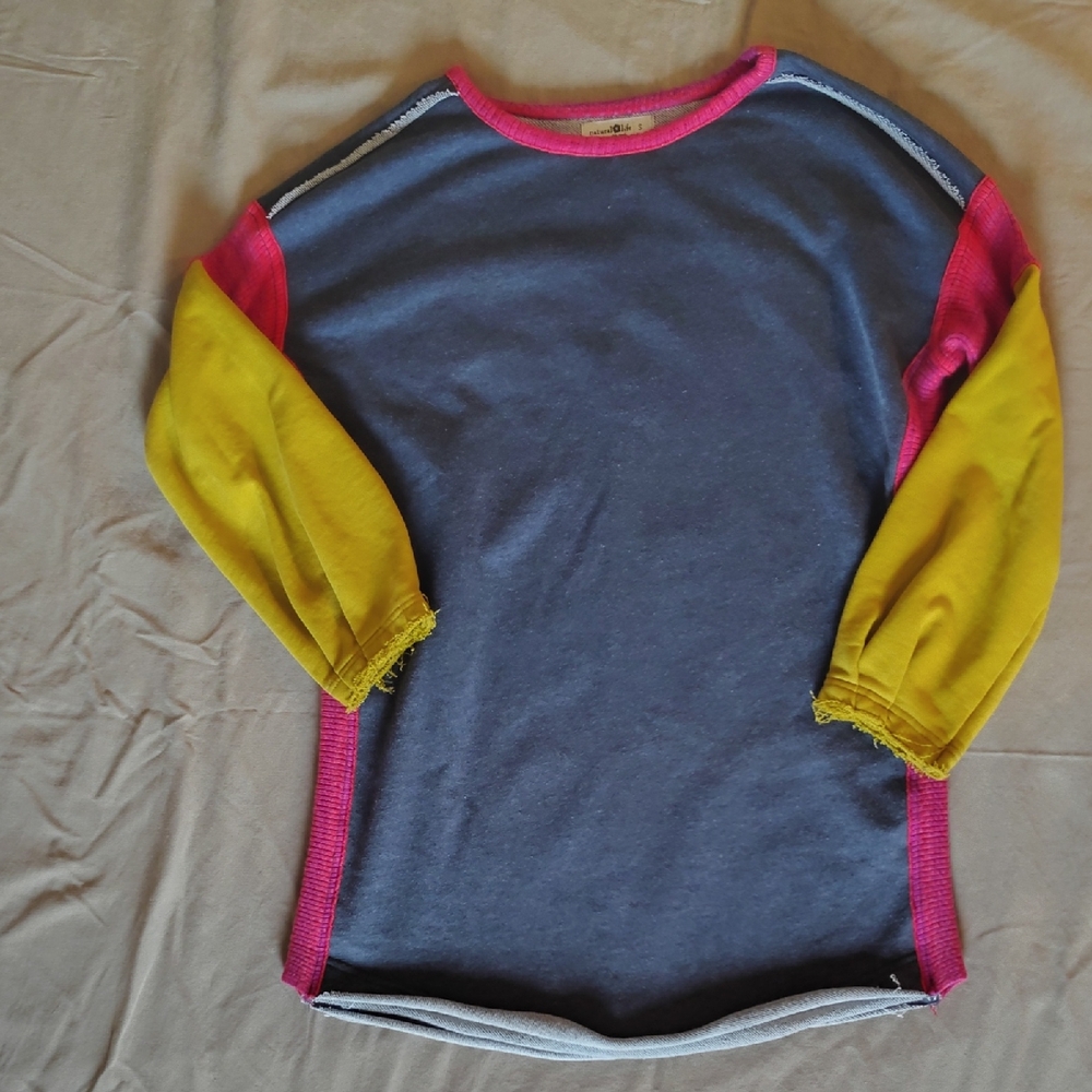 NATURAL LIFE Colorblock Long Sleeve Top - Blue, Pink & Yellow